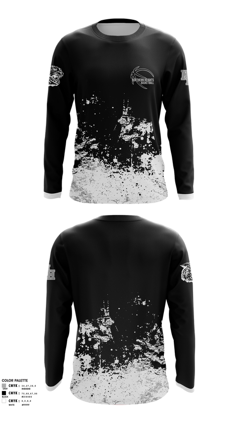Long Sleeve Performance Shirt, Northern Heights High School Basketball, Men's Basketball, Teamtime, Team time, sublimation, custom sports apparel, team uniforms, spirit wear, spiritwear, sports uniforms, custom shirts, team store, custom team store, fundraiser sports, apparel fundraiser
