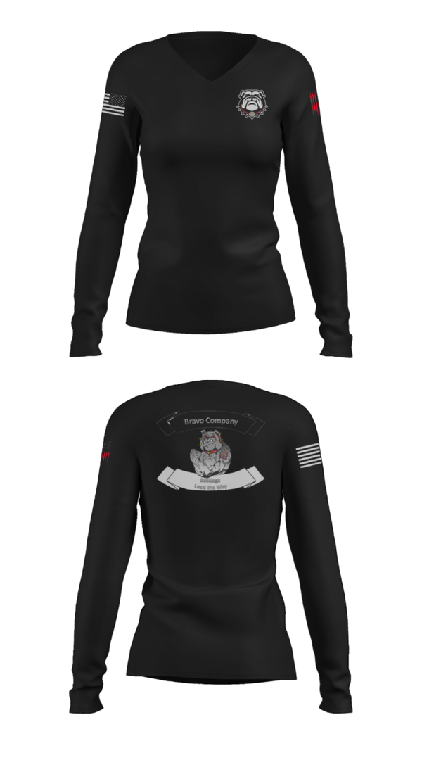 Women's Long Sleeve Vneck Shirt, 16TH ordnance Bravo Company, , Teamtime, Team time, sublimation, custom sports apparel, team uniforms, spirit wear, spiritwear, sports uniforms, custom shirts, team store, custom team store, fundraiser sports, apparel fundraiser