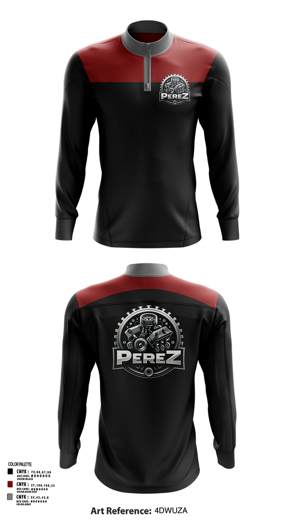 Quarter Zip Jacket, PÉREZ MOTORS, , Teamtime, Team time, sublimation, custom sports apparel, team uniforms, spirit wear, spiritwear, sports uniforms, custom shirts, team store, custom team store, fundraiser sports, apparel fundraiser