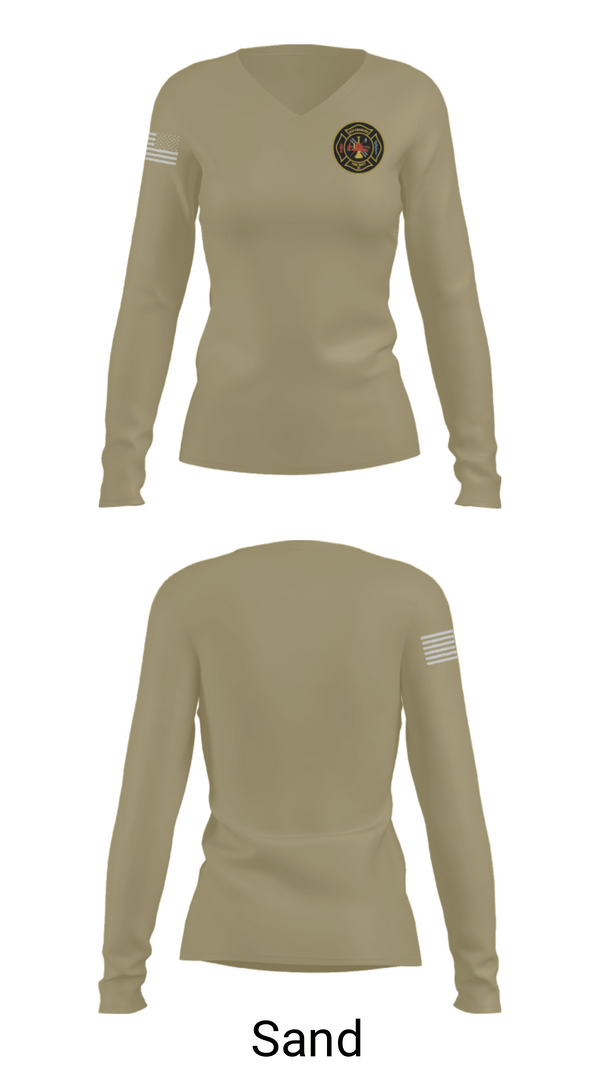 Womens Long Sleeve Vneck Shirt, Ravenswood Volunteer Fire Department, , Teamtime, Team time, sublimation, custom sports apparel, team uniforms, spirit wear, spiritwear, sports uniforms, custom shirts, team store, custom team store, fundraiser sports, apparel fundraiser