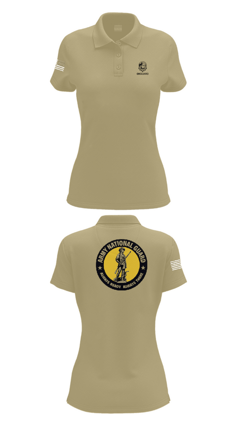 Womens Short Sleeve Performance Polo, Recruiting & Retention Battalion, National Guard, Teamtime, Team time, sublimation, custom sports apparel, team uniforms, spirit wear, spiritwear, sports uniforms, custom shirts, team store, custom team store, fundraiser sports, apparel fundraiser