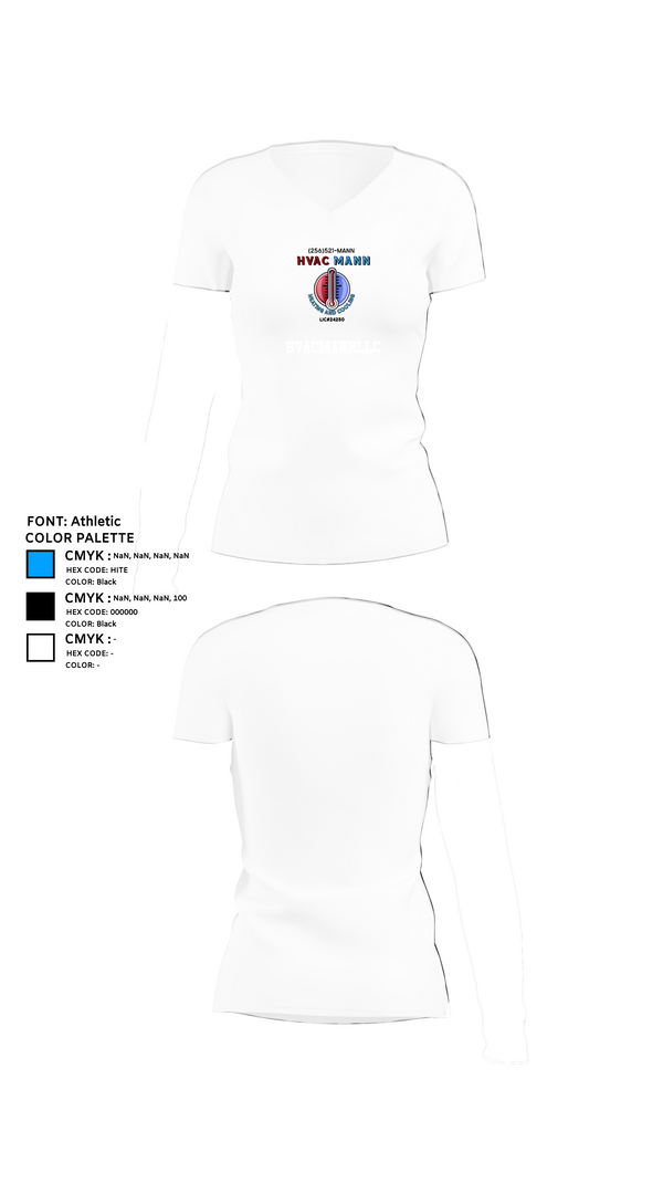 Womens Short Sleeve Vneck Shirt, Hvacmannllc, , Teamtime, Team time, sublimation, custom sports apparel, team uniforms, spirit wear, spiritwear, sports uniforms, custom shirts, team store, custom team store, fundraiser sports, apparel fundraiser
