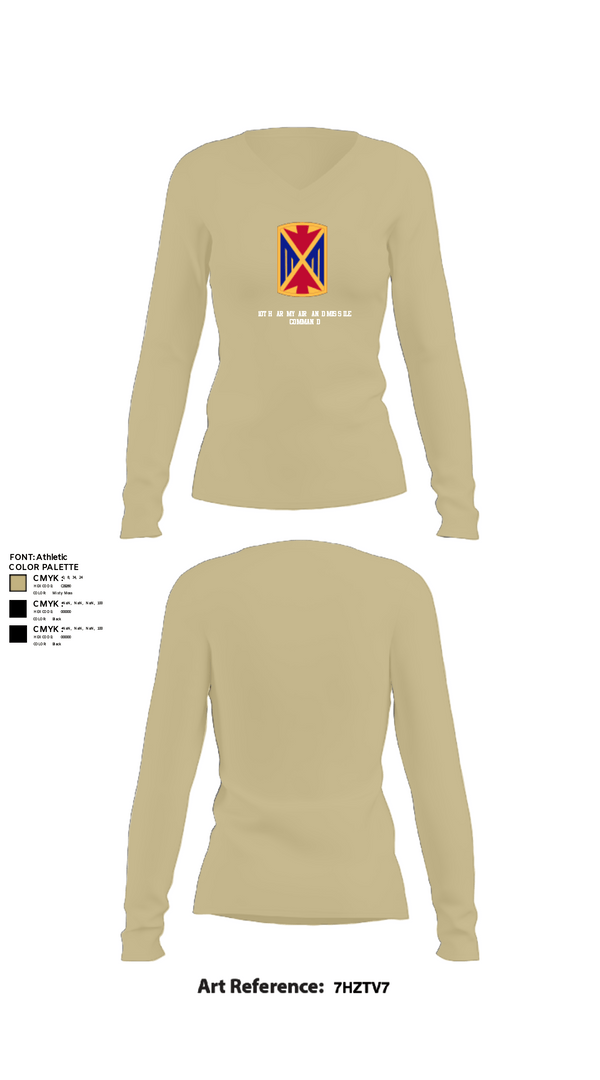 Womens Long Sleeve Vneck Shirt, 10th Army Air and Missile Command, Army, Teamtime, Team time, sublimation, custom sports apparel, team uniforms, spirit wear, spiritwear, sports uniforms, custom shirts, team store, custom team store, fundraiser sports, apparel fundraiser