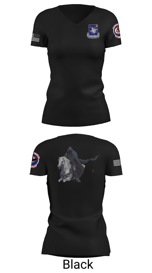 Womens Short Sleeve Vneck Shirt, 160th SOAR (A), , Teamtime, Team time, sublimation, custom sports apparel, team uniforms, spirit wear, spiritwear, sports uniforms, custom shirts, team store, custom team store, fundraiser sports, apparel fundraiser