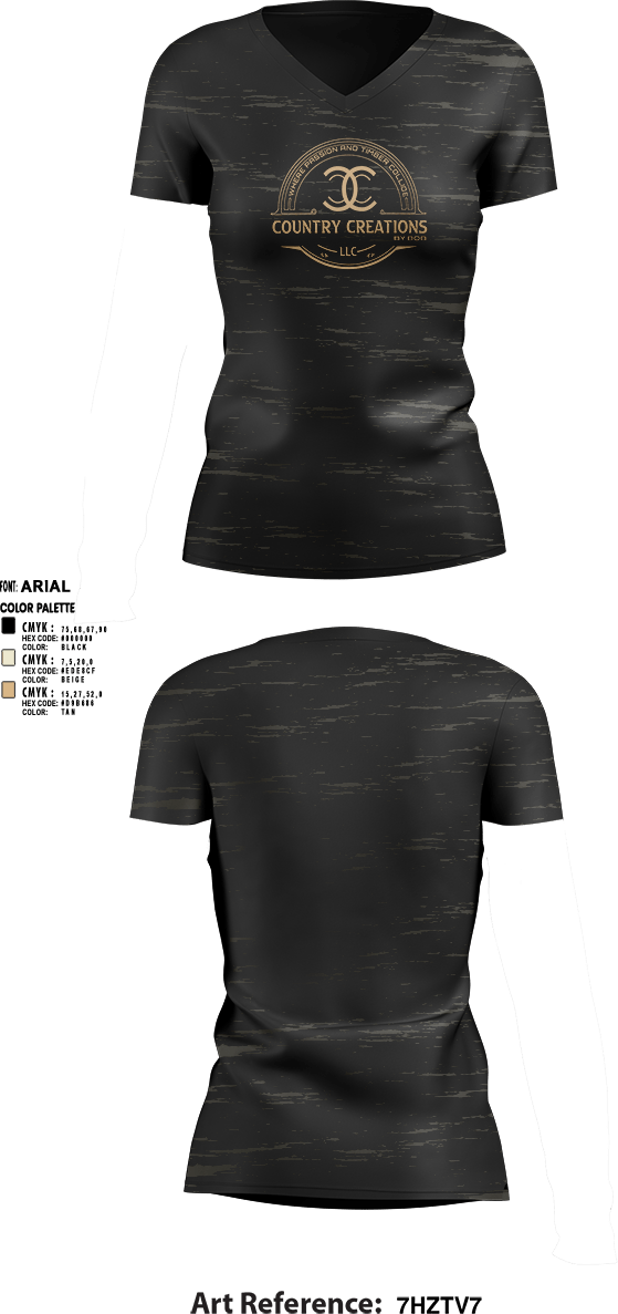 Womens Short Sleeve Vneck Shirt, Country Creations by Bob, , Teamtime, Team time, sublimation, custom sports apparel, team uniforms, spirit wear, spiritwear, sports uniforms, custom shirts, team store, custom team store, fundraiser sports, apparel fundraiser