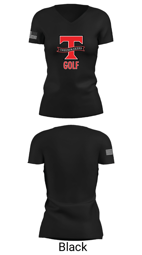 Womens Short Sleeve Vneck Shirt, Tillamook High School Golf, Golf, Teamtime, Team time, sublimation, custom sports apparel, team uniforms, spirit wear, spiritwear, sports uniforms, custom shirts, team store, custom team store, fundraiser sports, apparel fundraiser