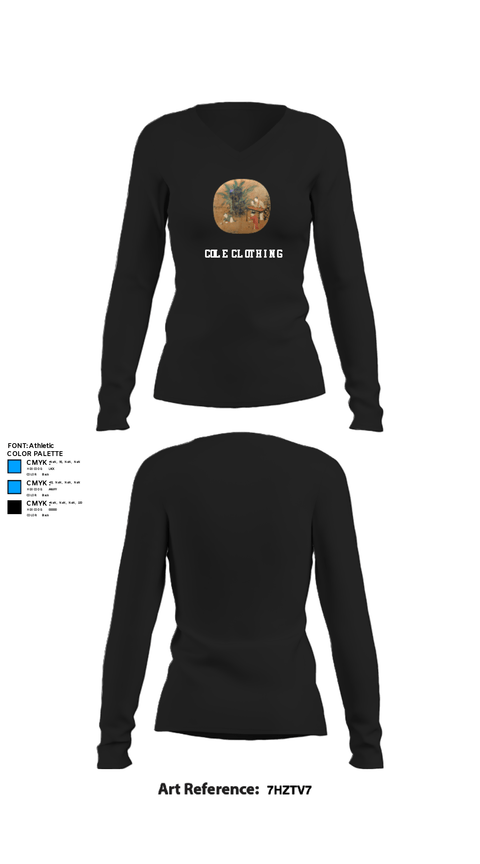 Womens Long Sleeve Vneck Shirt, Cole Clothing, , Teamtime, Team time, sublimation, custom sports apparel, team uniforms, spirit wear, spiritwear, sports uniforms, custom shirts, team store, custom team store, fundraiser sports, apparel fundraiser