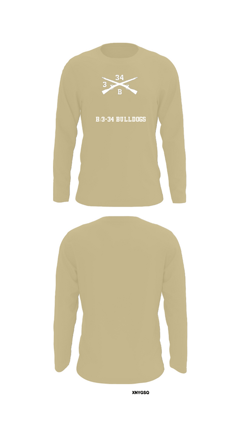 Long Sleeve Performance Shirt, B/3-34 Bulldogs, Army, Teamtime, Team time, sublimation, custom sports apparel, team uniforms, spirit wear, spiritwear, sports uniforms, custom shirts, team store, custom team store, fundraiser sports, apparel fundraiser