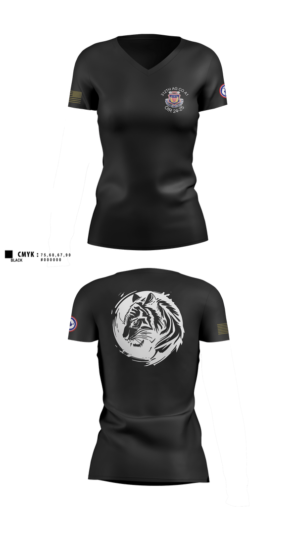 Womens Short Sleeve Vneck Shirt, 312th HR CO, A1 Postal, Army, Teamtime, Team time, sublimation, custom sports apparel, team uniforms, spirit wear, spiritwear, sports uniforms, custom shirts, team store, custom team store, fundraiser sports, apparel fundraiser