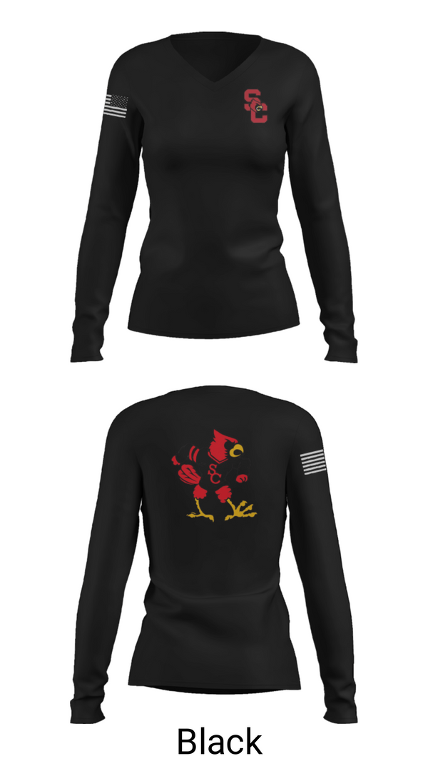 Womens Long Sleeve Vneck Shirt, Scott County High School Golf, Golf, Teamtime, Team time, sublimation, custom sports apparel, team uniforms, spirit wear, spiritwear, sports uniforms, custom shirts, team store, custom team store, fundraiser sports, apparel fundraiser