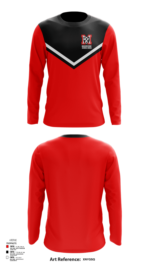 Long Sleeve Performance Shirt, Moscow High School Cheer, Cheer, Teamtime, Team time, sublimation, custom sports apparel, team uniforms, spirit wear, spiritwear, sports uniforms, custom shirts, team store, custom team store, fundraiser sports, apparel fundraiser