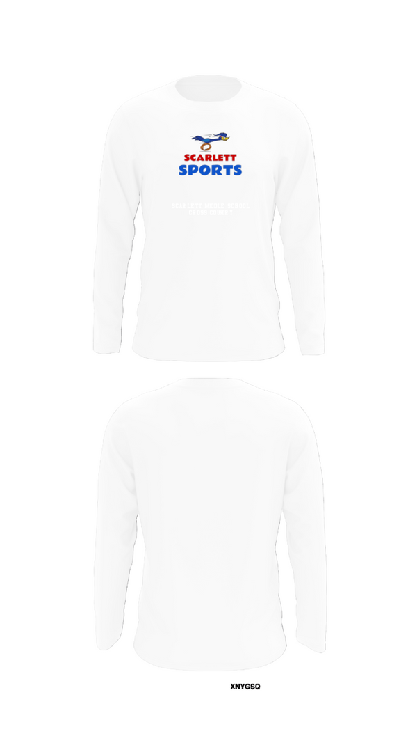 Long Sleeve Performance Shirt, Scarlett Middle School Cross Country, Cross Country, Teamtime, Team time, sublimation, custom sports apparel, team uniforms, spirit wear, spiritwear, sports uniforms, custom shirts, team store, custom team store, fundraiser sports, apparel fundraiser