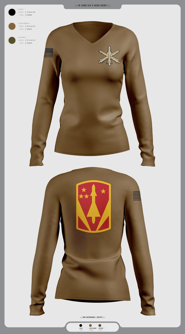 Womens Long Sleeve Vneck Shirt 1, 4-3 ADA, Army, Teamtime, Team time, sublimation, custom sports apparel, team uniforms, spirit wear, spiritwear, sports uniforms, custom shirts, team store, custom team store, fundraiser sports, apparel fundraiser