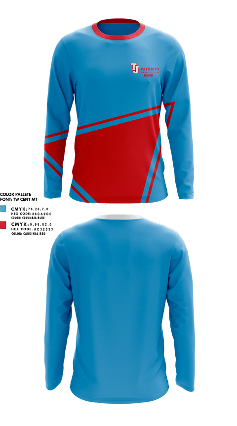Long Sleeve Performance Shirt, Thomas Jefferson High School Band, Spirit Store, Teamtime, Team time, sublimation, custom sports apparel, team uniforms, spirit wear, spiritwear, sports uniforms, custom shirts, team store, custom team store, fundraiser sports, apparel fundraiser