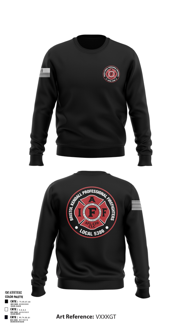 Crew Neck Sweatshirt, Local 5386, Fire Department, Teamtime, Team time, sublimation, custom sports apparel, team uniforms, spirit wear, spiritwear, sports uniforms, custom shirts, team store, custom team store, fundraiser sports, apparel fundraiser