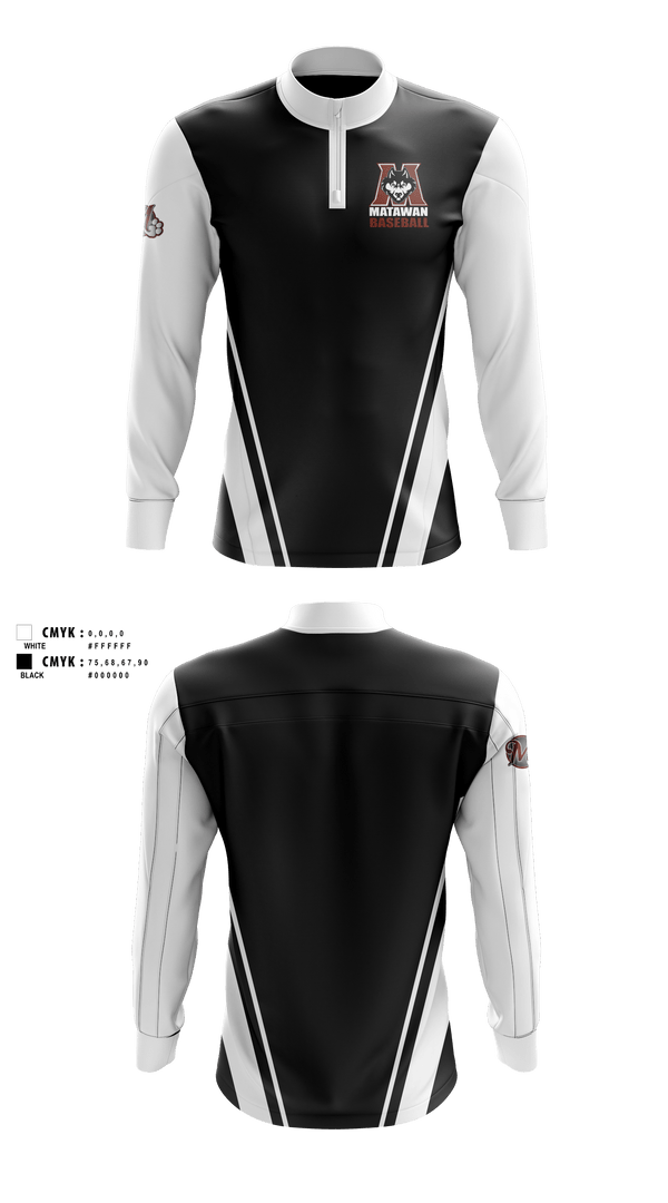 Quarter Zip Jacket, Matawam Huskies, Baseball, Teamtime, Team time, sublimation, custom sports apparel, team uniforms, spirit wear, spiritwear, sports uniforms, custom shirts, team store, custom team store, fundraiser sports, apparel fundraiser