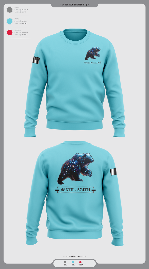 Crew Neck Sweatshirt, 486th/574th, , Teamtime, Team time, sublimation, custom sports apparel, team uniforms, spirit wear, spiritwear, sports uniforms, custom shirts, team store, custom team store, fundraiser sports, apparel fundraiser