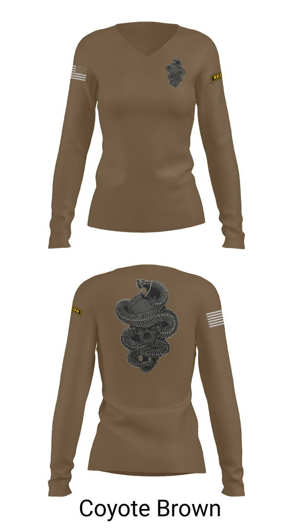 Womens Long Sleeve Vneck Shirt, HHC 1-8IN SCT, Army, Teamtime, Team time, sublimation, custom sports apparel, team uniforms, spirit wear, spiritwear, sports uniforms, custom shirts, team store, custom team store, fundraiser sports, apparel fundraiser