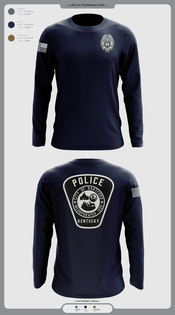 Long Sleeve Performance Shirt, Hartford Police Department, Police, Teamtime, Team time, sublimation, custom sports apparel, team uniforms, spirit wear, spiritwear, sports uniforms, custom shirts, team store, custom team store, fundraiser sports, apparel fundraiser