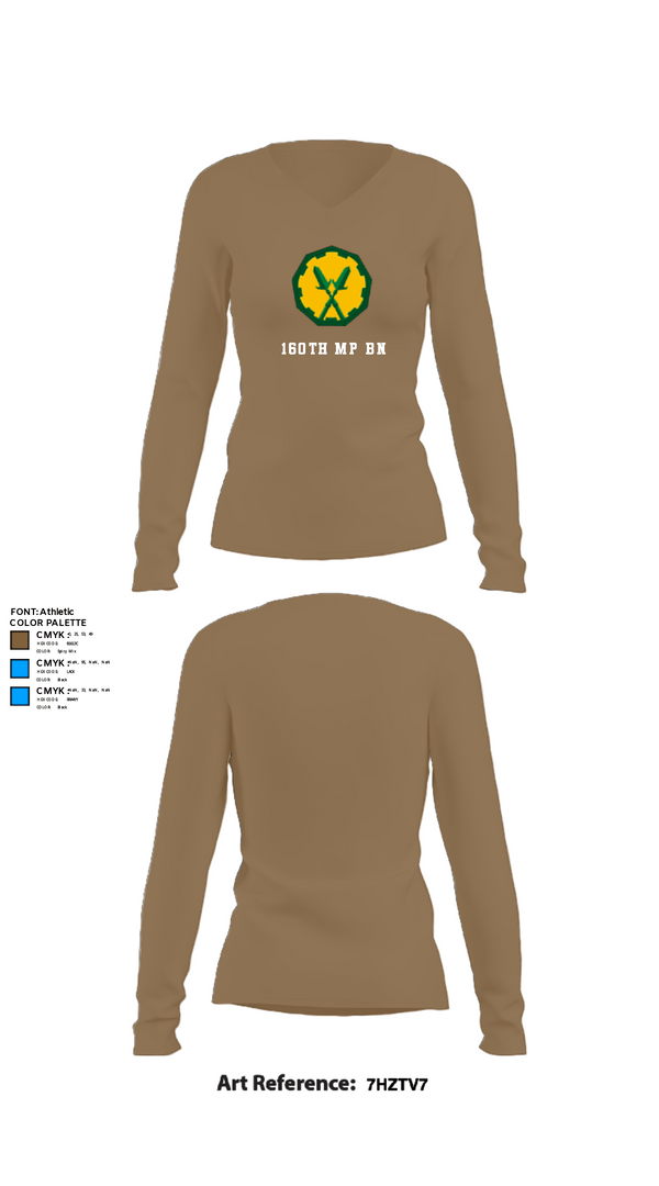 Womens Long Sleeve Vneck Shirt, 160th mp bn, Army, Teamtime, Team time, sublimation, custom sports apparel, team uniforms, spirit wear, spiritwear, sports uniforms, custom shirts, team store, custom team store, fundraiser sports, apparel fundraiser