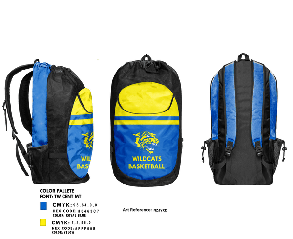 Gear Bag, East Peoria Central Wildcats, Men's Basketball, Teamtime, Team time, sublimation, custom sports apparel, team uniforms, spirit wear, spiritwear, sports uniforms, custom shirts, team store, custom team store, fundraiser sports, apparel fundraiser