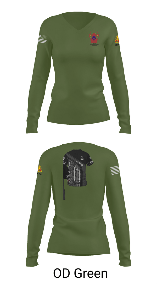 Womens Long Sleeve Vneck Shirt, 121 transportation, National Guard, Teamtime, Team time, sublimation, custom sports apparel, team uniforms, spirit wear, spiritwear, sports uniforms, custom shirts, team store, custom team store, fundraiser sports, apparel fundraiser