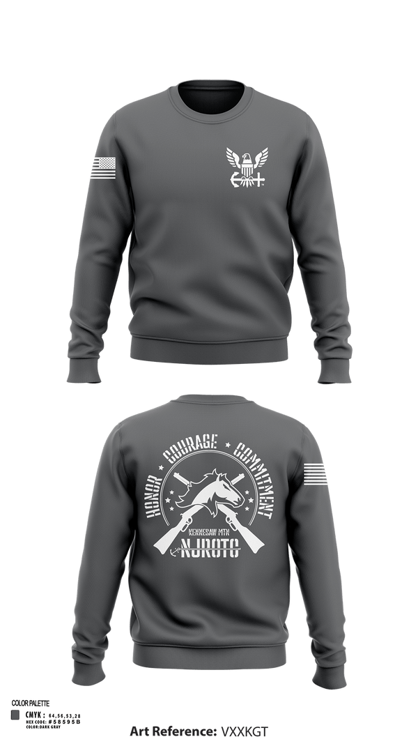 Crew Neck Sweatshirt, Kennesaw Mountain NJROTC, Navy, Teamtime, Team time, sublimation, custom sports apparel, team uniforms, spirit wear, spiritwear, sports uniforms, custom shirts, team store, custom team store, fundraiser sports, apparel fundraiser