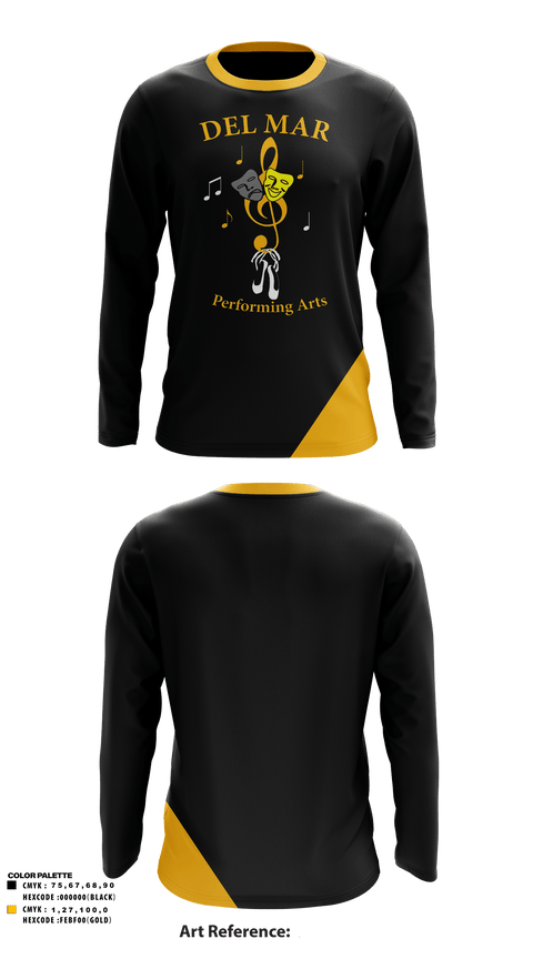 Long Sleeve Performance Shirt, Del Mar High School Band, Spirit Store, Teamtime, Team time, sublimation, custom sports apparel, team uniforms, spirit wear, spiritwear, sports uniforms, custom shirts, team store, custom team store, fundraiser sports, apparel fundraiser