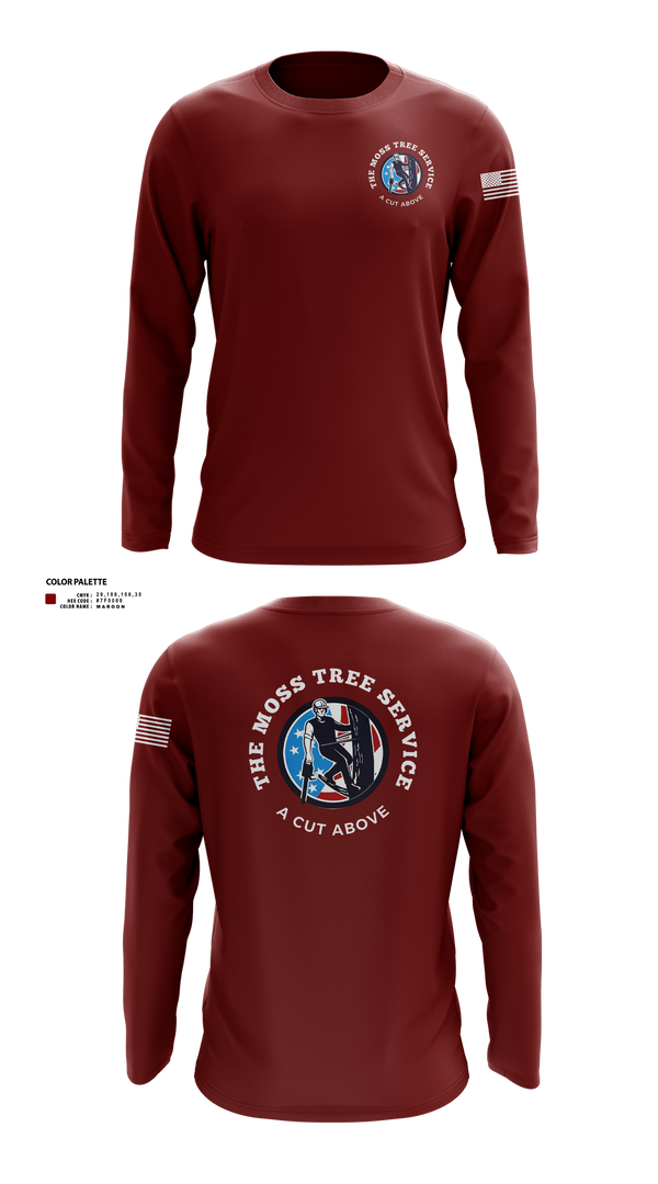 Long Sleeve Performance Shirt, The Moss Tree Service, , Teamtime, Team time, sublimation, custom sports apparel, team uniforms, spirit wear, spiritwear, sports uniforms, custom shirts, team store, custom team store, fundraiser sports, apparel fundraiser