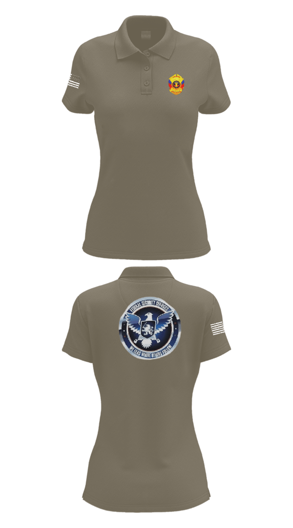 Women's Short Sleeve Performance Polo, TS FEDERAL PRIVATE SECURITY & BODYGUARD, Police, Teamtime, Team time, sublimation, custom sports apparel, team uniforms, spirit wear, spiritwear, sports uniforms, custom shirts, team store, custom team store, fundraiser sports, apparel fundraiser