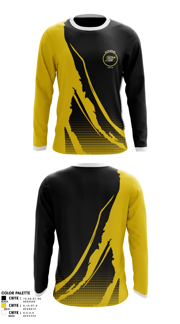 Long Sleeve Performance Shirt, Belton Middle School Warriors Cheer, Cheer, Teamtime, Team time, sublimation, custom sports apparel, team uniforms, spirit wear, spiritwear, sports uniforms, custom shirts, team store, custom team store, fundraiser sports, apparel fundraiser