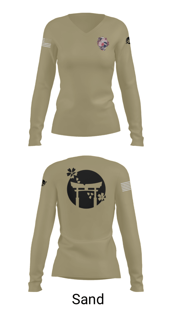Women's Long Sleeve Vneck Shirt, DSU, Marines, Teamtime, Team time, sublimation, custom sports apparel, team uniforms, spirit wear, spiritwear, sports uniforms, custom shirts, team store, custom team store, fundraiser sports, apparel fundraiser