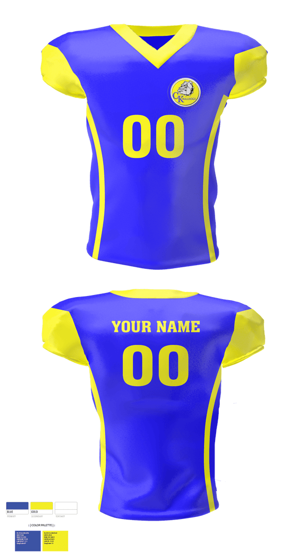 Football Jersey, Claysburg-Kimmel Senior High School Football, Football, Teamtime, Team time, sublimation, custom sports apparel, team uniforms, spirit wear, spiritwear, sports uniforms, custom shirts, team store, custom team store, fundraiser sports, apparel fundraiser