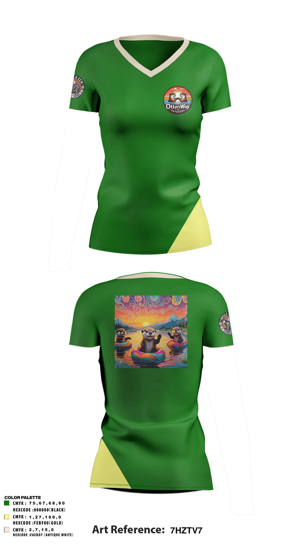 Womens Short Sleeve Vneck Shirt, Otters Way Outdoors, , Teamtime, Team time, sublimation, custom sports apparel, team uniforms, spirit wear, spiritwear, sports uniforms, custom shirts, team store, custom team store, fundraiser sports, apparel fundraiser