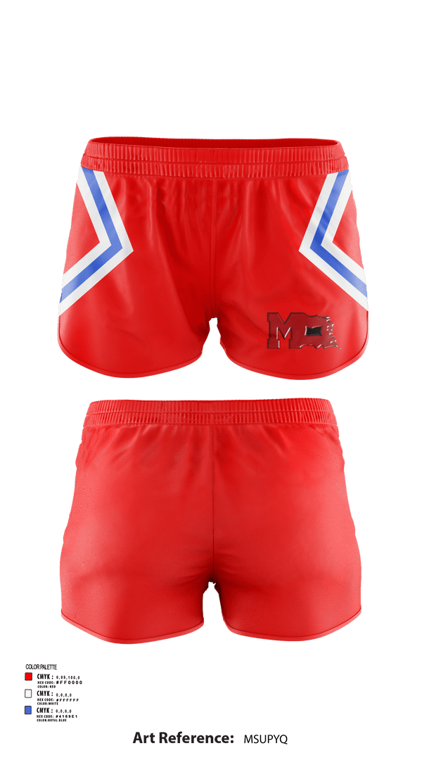 Womens Shorts, Marion High School Cheer, Cheer, Teamtime, Team time, sublimation, custom sports apparel, team uniforms, spirit wear, spiritwear, sports uniforms, custom shirts, team store, custom team store, fundraiser sports, apparel fundraiser