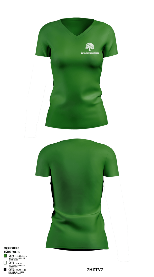 Womens Short Sleeve Vneck Shirt, Hope Restoration Ministries, , Teamtime, Team time, sublimation, custom sports apparel, team uniforms, spirit wear, spiritwear, sports uniforms, custom shirts, team store, custom team store, fundraiser sports, apparel fundraiser