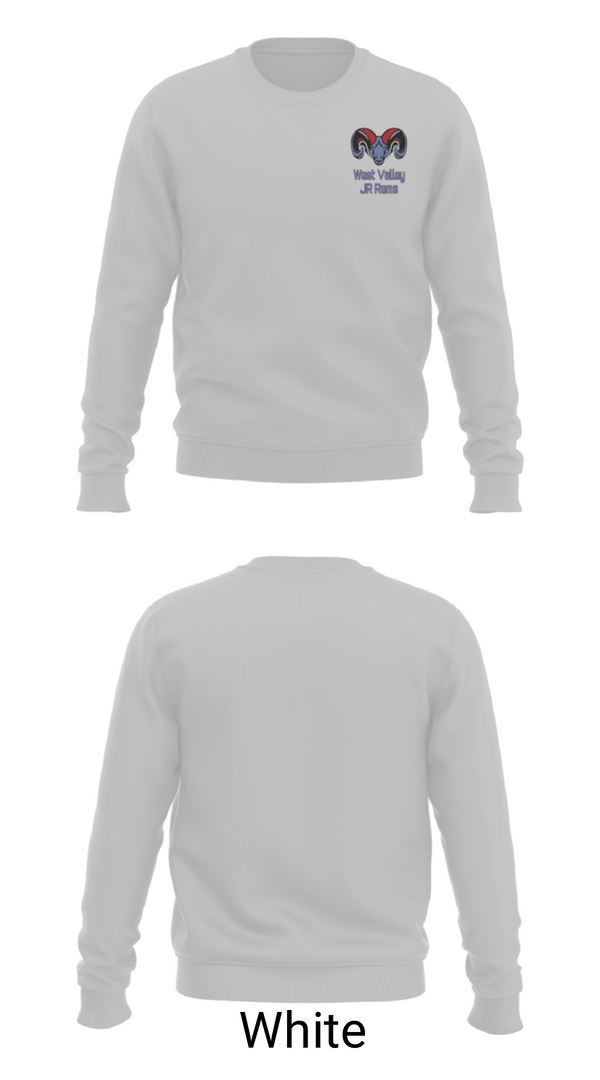 Crew Neck Sweatshirt, West Valley JR Rams, Football, Teamtime, Team time, sublimation, custom sports apparel, team uniforms, spirit wear, spiritwear, sports uniforms, custom shirts, team store, custom team store, fundraiser sports, apparel fundraiser