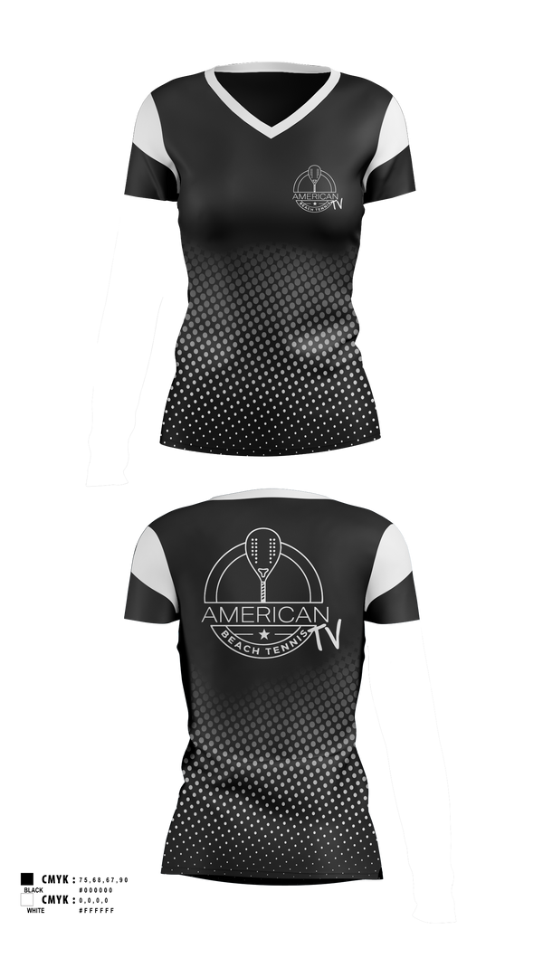 Womens Short Sleeve Vneck Shirt, American Beach Tennis, Tennis, Teamtime, Team time, sublimation, custom sports apparel, team uniforms, spirit wear, spiritwear, sports uniforms, custom shirts, team store, custom team store, fundraiser sports, apparel fundraiser