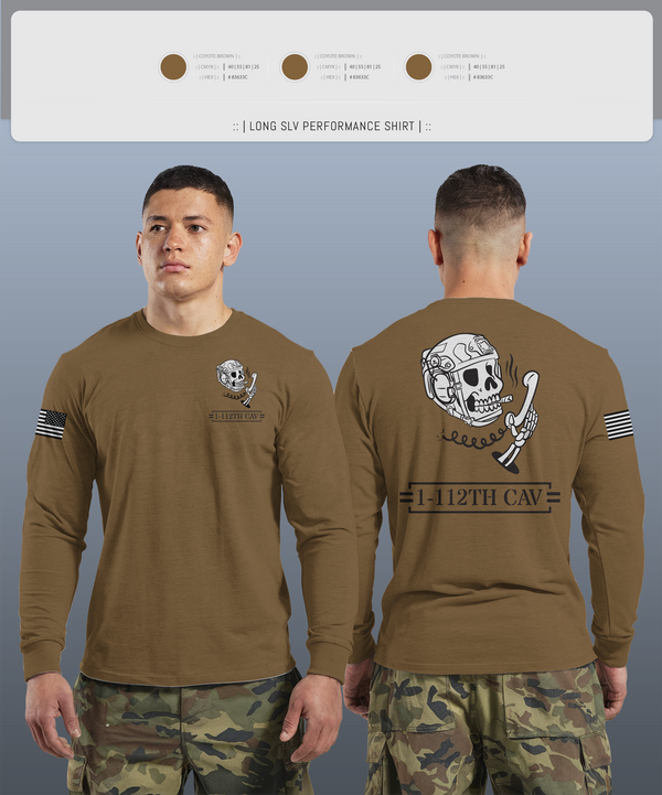 Long Sleeve Performance Shirt, 1-112th cav, , Teamtime, Team time, sublimation, custom sports apparel, team uniforms, spirit wear, spiritwear, sports uniforms, custom shirts, team store, custom team store, fundraiser sports, apparel fundraiser