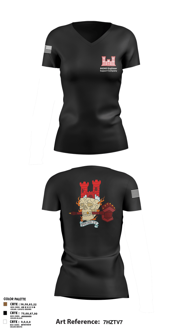 Womens Short Sleeve Vneck Shirt, 642nd Engineer Support Company642ND Engineer Support Company, Army, Teamtime, Team time, sublimation, custom sports apparel, team uniforms, spirit wear, spiritwear, sports uniforms, custom shirts, team store, custom team store, fundraiser sports, apparel fundraiser