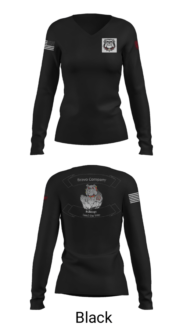 Women's Long Sleeve Vneck Shirt, 16TH ordnance Bravo Company, , Teamtime, Team time, sublimation, custom sports apparel, team uniforms, spirit wear, spiritwear, sports uniforms, custom shirts, team store, custom team store, fundraiser sports, apparel fundraiser