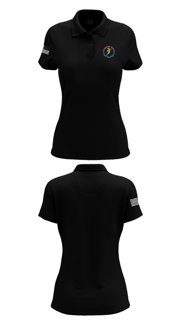 Women's Short Sleeve Performance Polo, Acreage Girls Flag Football, Football, Teamtime, Team time, sublimation, custom sports apparel, team uniforms, spirit wear, spiritwear, sports uniforms, custom shirts, team store, custom team store, fundraiser sports, apparel fundraiser
