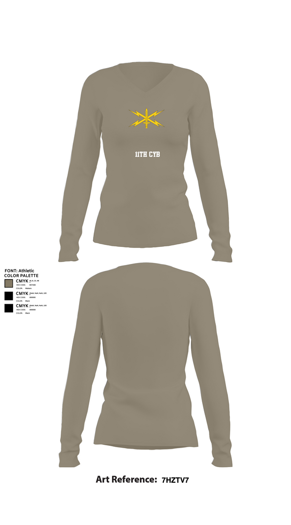 Womens Long Sleeve Vneck Shirt, 11th CYB, , Teamtime, Team time, sublimation, custom sports apparel, team uniforms, spirit wear, spiritwear, sports uniforms, custom shirts, team store, custom team store, fundraiser sports, apparel fundraiser