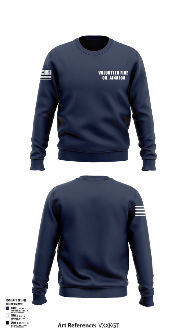 Crew Neck Sweatshirt, Volunteer Fire Co. Ainaloa, Fire Department, Teamtime, Team time, sublimation, custom sports apparel, team uniforms, spirit wear, spiritwear, sports uniforms, custom shirts, team store, custom team store, fundraiser sports, apparel fundraiser