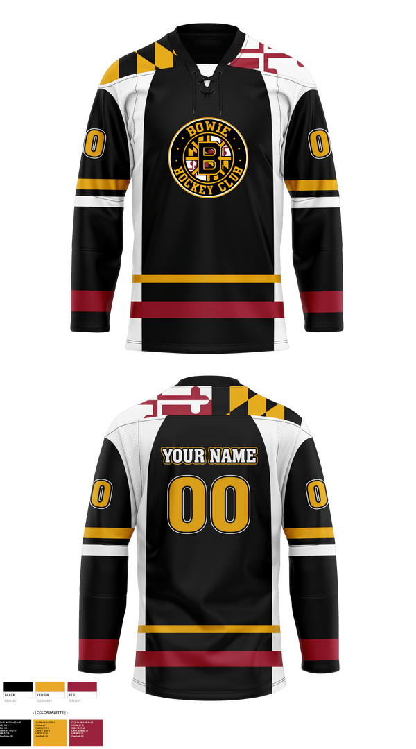 Hockey Jersey, Bowie Hockey Club, Ice Hockey, Teamtime, Team time, sublimation, custom sports apparel, team uniforms, spirit wear, spiritwear, sports uniforms, custom shirts, team store, custom team store, fundraiser sports, apparel fundraiser