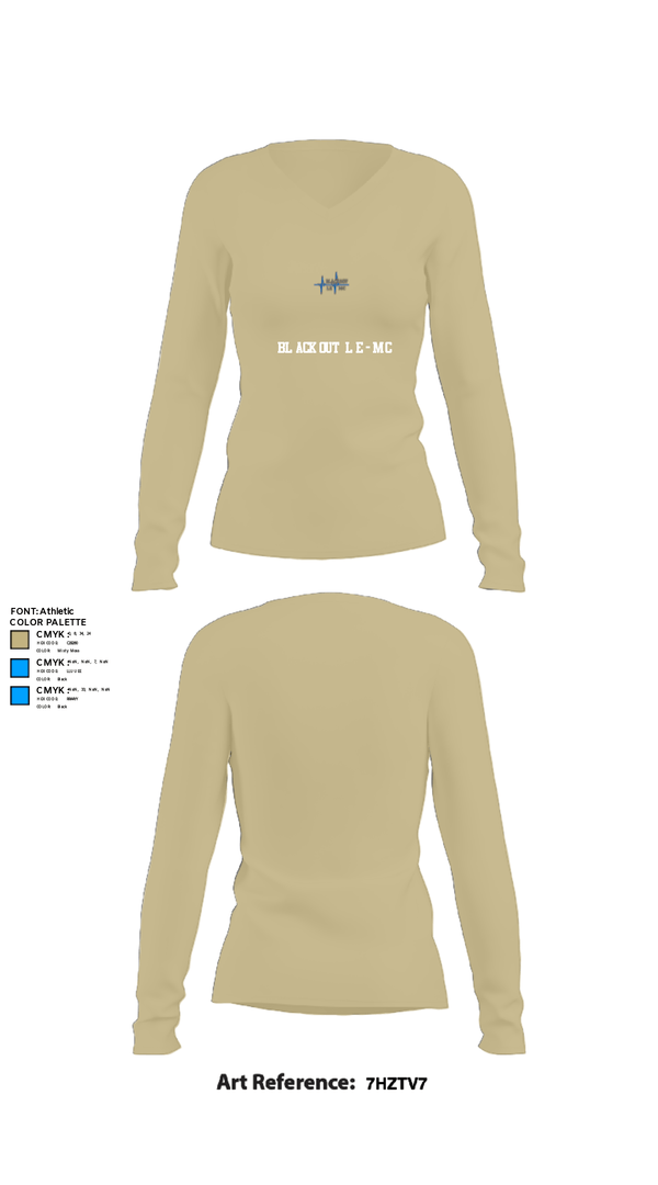 Womens Long Sleeve Vneck Shirt, BLACKOUT LE-MC, , Teamtime, Team time, sublimation, custom sports apparel, team uniforms, spirit wear, spiritwear, sports uniforms, custom shirts, team store, custom team store, fundraiser sports, apparel fundraiser