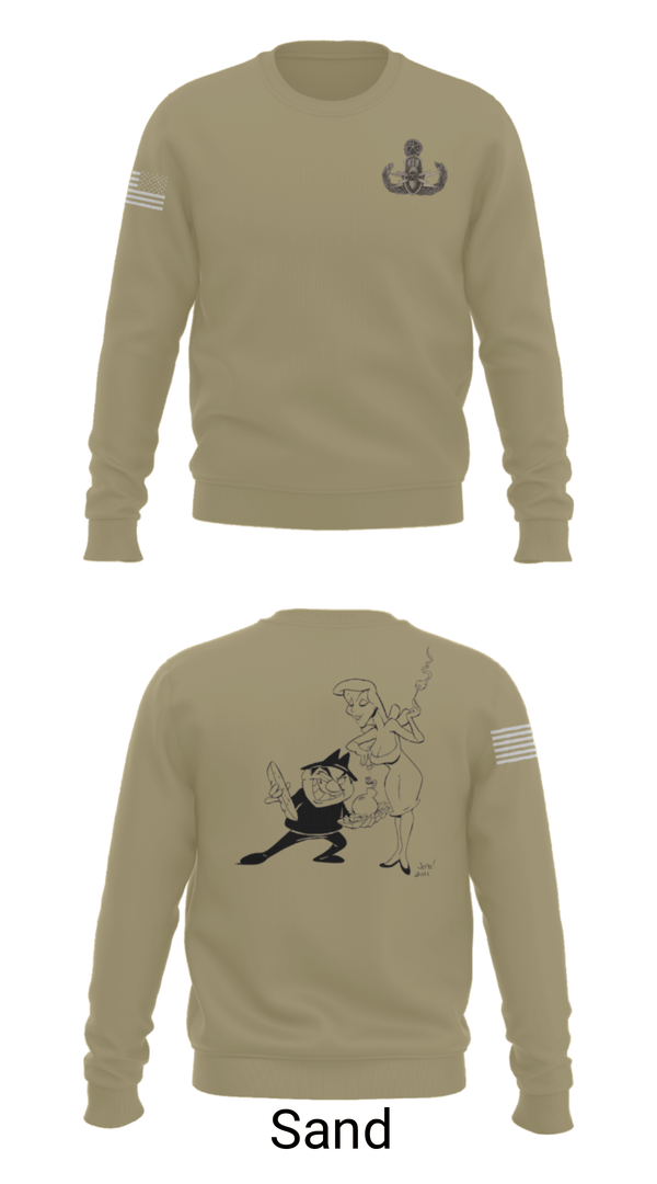 Crew Neck Sweatshirt, 18th EOD Det, Army, Teamtime, Team time, sublimation, custom sports apparel, team uniforms, spirit wear, spiritwear, sports uniforms, custom shirts, team store, custom team store, fundraiser sports, apparel fundraiser