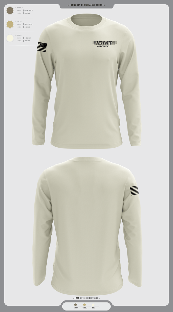 Long Sleeve Performance Shirt, IDMT, Air Force, Teamtime, Team time, sublimation, custom sports apparel, team uniforms, spirit wear, spiritwear, sports uniforms, custom shirts, team store, custom team store, fundraiser sports, apparel fundraiser