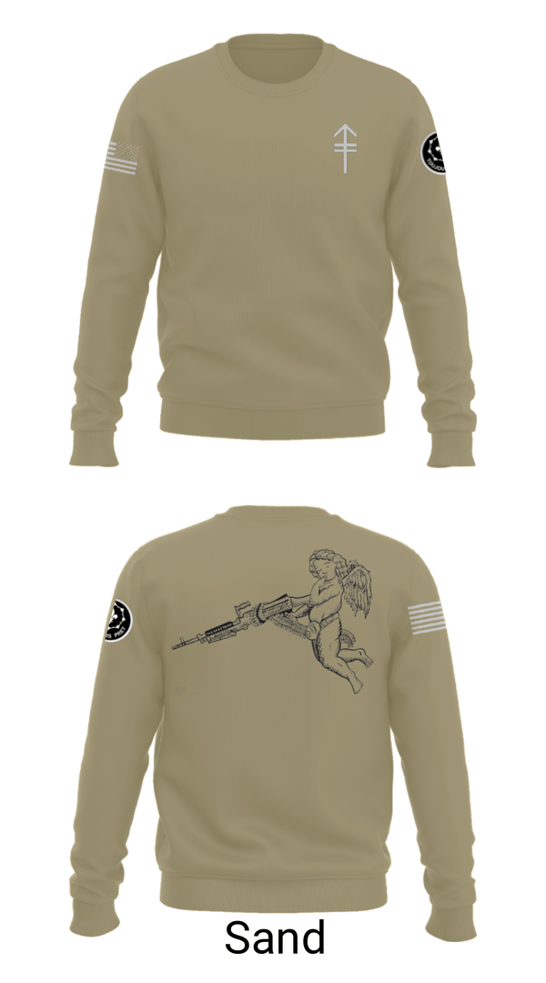 Crew Neck Sweatshirt, 2/2 3rd PLT Weapon SquadE TRP 3RD PLT WEAPONS SQUAD, Army, Teamtime, Team time, sublimation, custom sports apparel, team uniforms, spirit wear, spiritwear, sports uniforms, custom shirts, team store, custom team store, fundraiser sports, apparel fundraiser