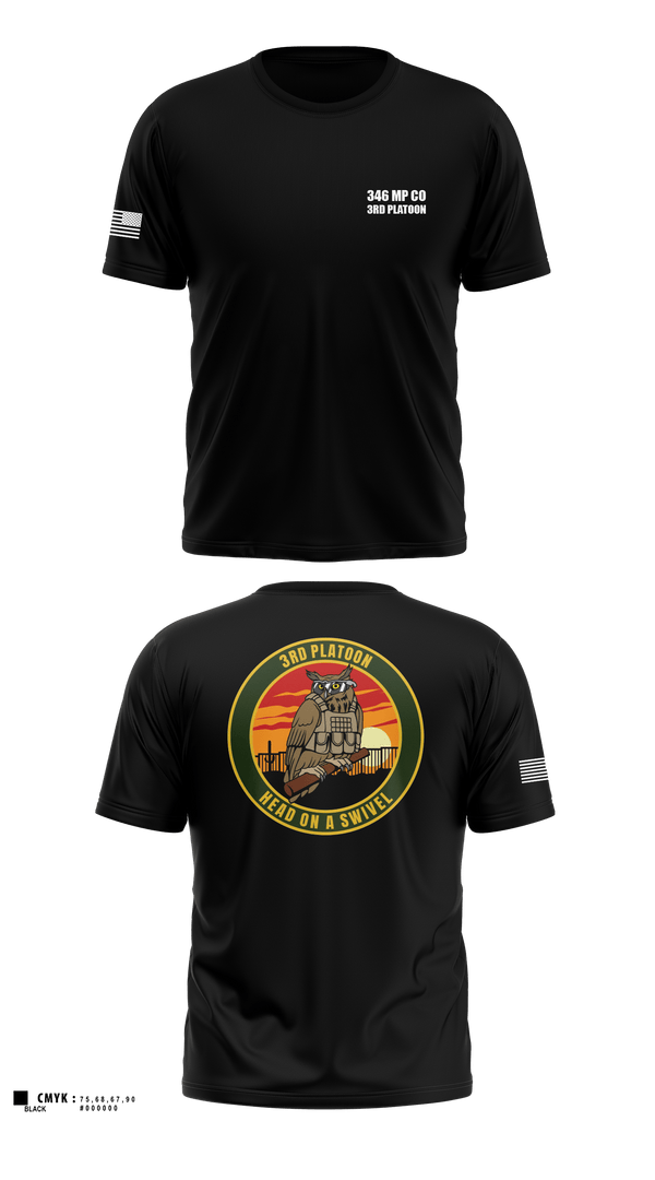 Old School Cotton Feel Shirt, 346 MP CO 3rd Platoon, Army, Teamtime, Team time, sublimation, custom sports apparel, team uniforms, spirit wear, spiritwear, sports uniforms, custom shirts, team store, custom team store, fundraiser sports, apparel fundraiser